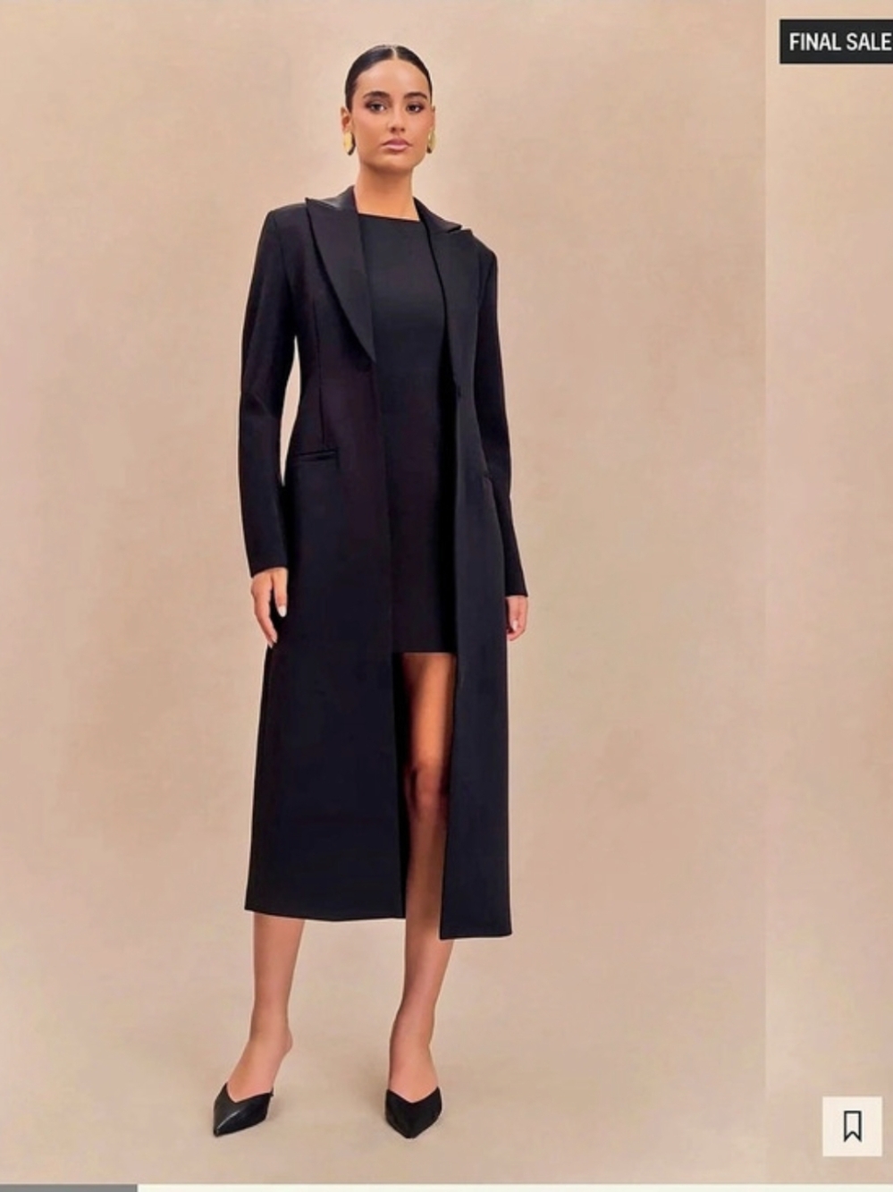 Something Navy  Long Suiting Coat Size S